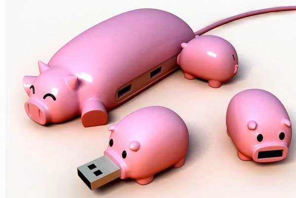 Шикарный свиной USB-hub