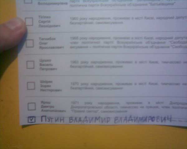 Как заполняют избирательные бюллетени на Украине