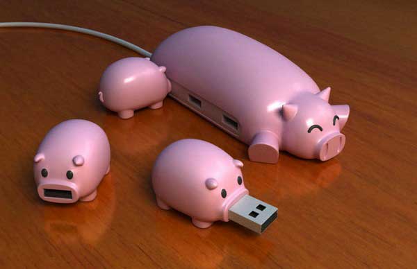 Шикарный свиной USB-hub